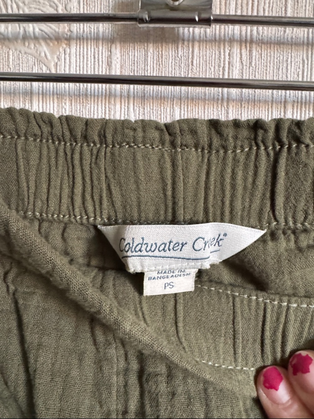 Coldwater Creek Olive Green Gauze Pants - Picture 3 of 3